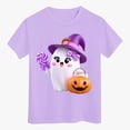 thumbnail image 5 of xaweyi Fun Halloween Ghost Pumpkin Graphic T Shirt For Youth Girls Crew Neck Short Sleeve Top, 5 of 8