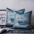 thumbnail image 3 of Coastal Throw Pillow Covers, Soft Pillowcases with Invisible Zipper, Window Nautical Beach Blue Seaside Decorative Square Pillow Cushion Covers for Living Room Couch Sofa Bed 18x18 Inches, 3 of 8