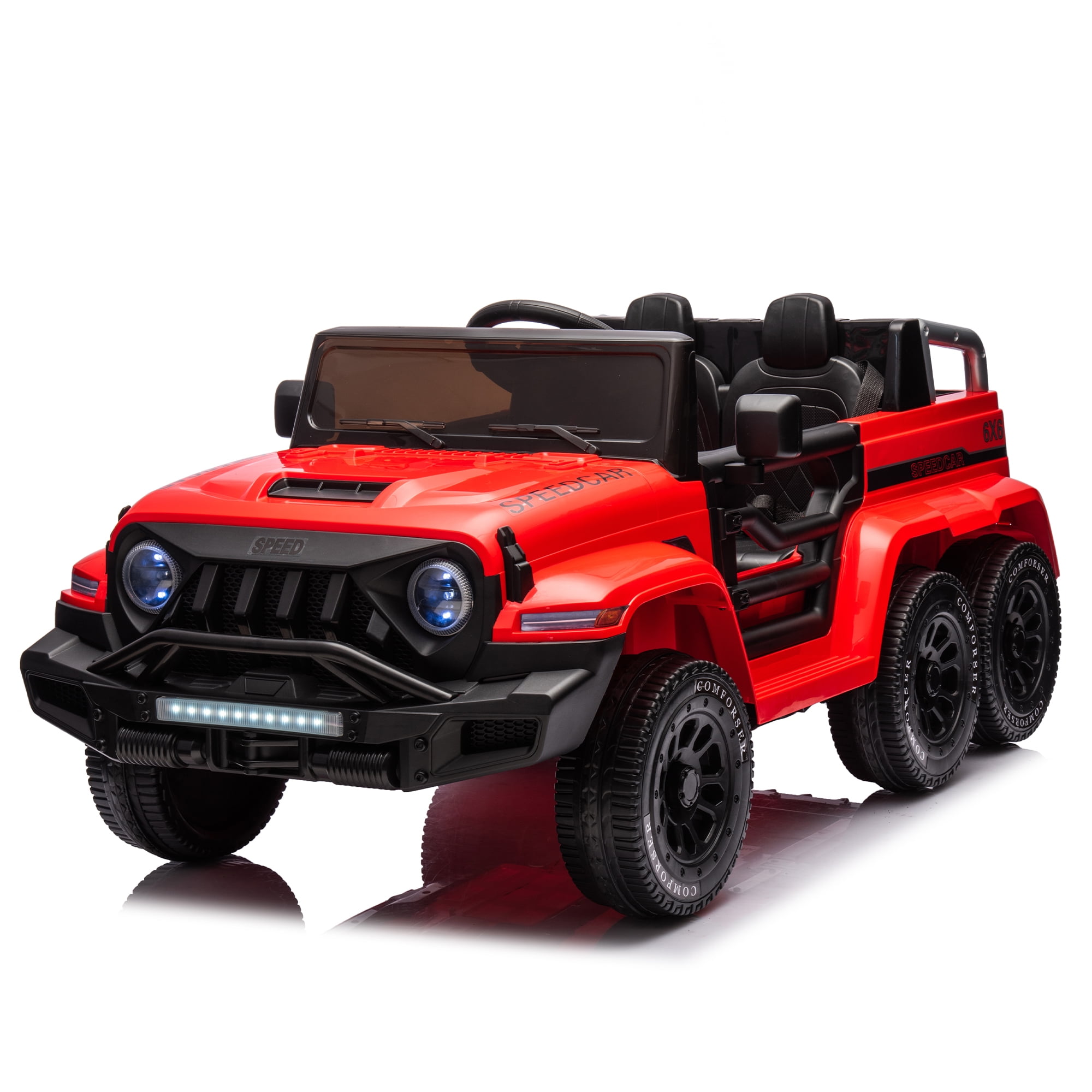 CIPACHO 24V Battery Powered Ride Ons Car for Kids, 4WD Electric Car Toys with Remote Control, Parents Can Assist in Driving, Music and Lights, Five-Point Safety Belt, Red CIPACHO 24V Battery Powered Ride Ons Car for Kids, 4WD Electric Car Toys with Remote Control, Parents Can Assist in Driving, Music and Lights, Five-Point Safety Belt, Red