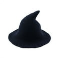 thumbnail image 2 of TANGNADE Bucket Hats for Woman Women Witch Hat Foldable Costume Sharp Large Brim Crochet Warm Winter Cap Summer Hats Navy, 2 of 2