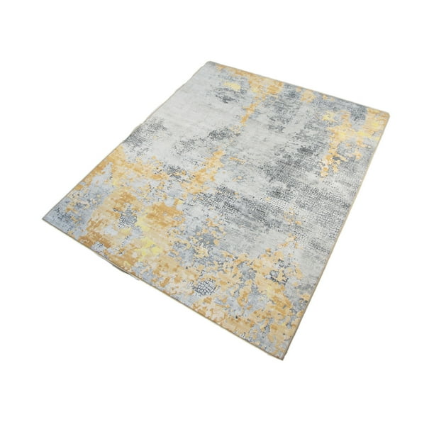 Ilios Innova | Tapete Nórdico Opalo Dorado para Sala u Oficina | Diseño contemporáneo | 100% poliéster | Antideslizante y fácil mantenimiento