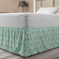 thumbnail image 1 of Fishing Bed Skirt, Fishing Floats Fishery Knowledge Hobbies Summer Time Lake Adventures, Elastic Bedskirt Dust Ruffle Wrap Around for Bedding Decor, 4 Sizes, Almond Green Multicolor, by Ambesonne, 1 of 2