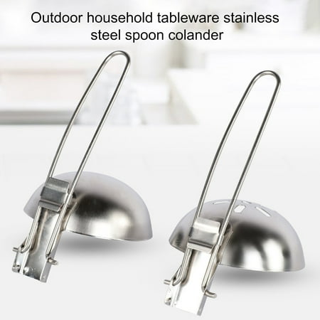 

BetterZ Multifunctionl Portable Stainless Steel Foldable Soup Colander Spoon for Camping