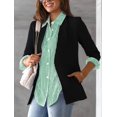 thumbnail image 3 of Camisa AISEW para mujer con botones a rayas, manga larga, verde, 7XL, 3 of 5