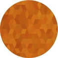 thumbnail image 1 of Ahgly Company Indoor Round Patterned Neon Orange Area Rugs, 3' Round, 1 of 6