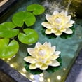 thumbnail image 5 of Antqov Artificial Flowers Water Lilies Foam Lotuses Flower Pond Decor Fake Flowers Plants Lilies Pads for Patio Garden Pool Decor, 5 of 6