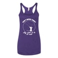 thumbnail image 2 of Wild Bobby, Can't Work Today My Arm Is In A Cast, Fishing, Women Tri-Blend Racerback Tank Top, Purple Rush, Medium, 2 of 5
