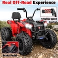 thumbnail image 5 of TOYBSNR 24V Kids ATV, 2-Seater 4WD Ride on Toys for Big Kids Ages 5-14, XXXL Powered Ride on Electric Car, 4 Wheeler with EVA Tires, Bluetooth, Music, Spring Suspension, Max 7.5MPH, Red, 5 of 8