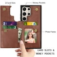 thumbnail image 6 of Galaxy S24 Ultra Plus Case, Tekcoo Galaxy S24 Ultra Wallet Case, PU Leather ID Cash Credit Card Holder Slots Magnetic Closure Kickstand Flip Slim Cover for Samsung S23 Ultra 5G [Brown], 6 of 7