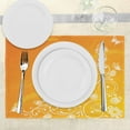 thumbnail image 3 of Ambesonne Orange Place Mats Set of 4, Easter Themed Ornate, Standard Size, Orange Yellow White, 3 of 6