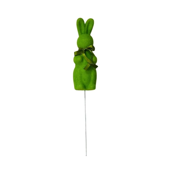PEIBang Easter Bunny Picks,15" Flocked Bunny Picks Easter Rabbit Ornament with Bow for Spring Floral Arrangement Table Centerpiece Home Decor