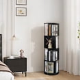 thumbnail image 7 of Bloddream 4 Tier Rotating Bookshelf,360° Display Wood Spinning Bookshelf, Vertical Bookcase Storage Round Carousel for Space-Saving,Corner Book Shelf for Home,Office, Bedroom, Black, 7 of 7