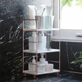 thumbnail image 4 of Estante de almacenamiento de plástico Estante de cocina ajustable Estante organizador de almacenamiento de baño Estante cuadrado de 3 capas Inevent HA002270-04, 4 of 6