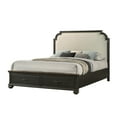 thumbnail image 2 of Traditional 4Pc King Size Storage Platform Bed Set Gray Finish Solid Wood Master Bedroom Furniture, 2 of 7