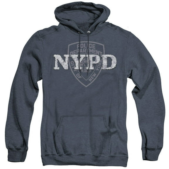 New York City Nypd Adult Heather Hoodie Sweatshirt Navy