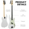 thumbnail image 5 of Best Choice Products Full Size Beginner 4-String Electric Guitar Bass Guitar w/ Padded Case - White/Mint, 5 of 8
