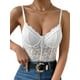 thumbnail image 1 of Bodysuit Milumia para mujer, corsé de malla transparente con encaje floral, 1 of 7