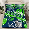 thumbnail image 2 of Manfei Sports Theme Twin Sheet Sets,Rugby Ball Sport Twin Fitted Sheet,Seattle Flat Sheet For Kids Boys,Microfiber Bedroom Decorative,3pcs, 2 of 7
