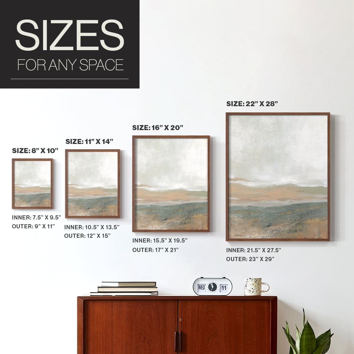 Earthy Textures in Paper Solid Wood 11 x 14 Framed Print
