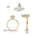 thumbnail image 4 of Classic Hidden Halo Lab Grown Diamond Engagement Ring in 14K Yellow Gold (2.50 CT Pear Center) Ring Size : 9.5, 4 of 5