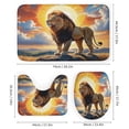 thumbnail image 2 of Lion Print Shower Curtain Set 4-Set Jungle Animal Theme Bathroom Decor Set U-Mat ,Toilet Cover Mat ,Includes Floor Mat ,Shower Curtain with 12 Hooks,72inx72in, 2 of 7