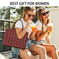 thumbnail image 5 of Large Capacity Tote Bag,Red Black Checkerboard Checkered Pattern Handbag Fashion Luxury Tote Bag,15.7"x13"x 5.1" Inches,Laptop Compatible, 5 of 6