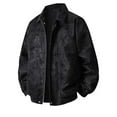 thumbnail image 1 of Veste en Cuir Décontractée à Manches Longues pour Hommes avec Poches Zippées et Col à Revers, Tenue Extérieure, 1 of 6
