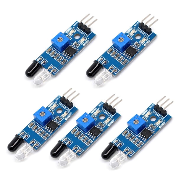 Oiyagai 5 Piezas IR Módulo de Barrera Infrarroja Sensor Evitación de Obstáculos para Arduino Robot Inteligente de Coche