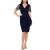 XSCAPE Women's Women's Embellished Sleeve Dress Blue Size 16