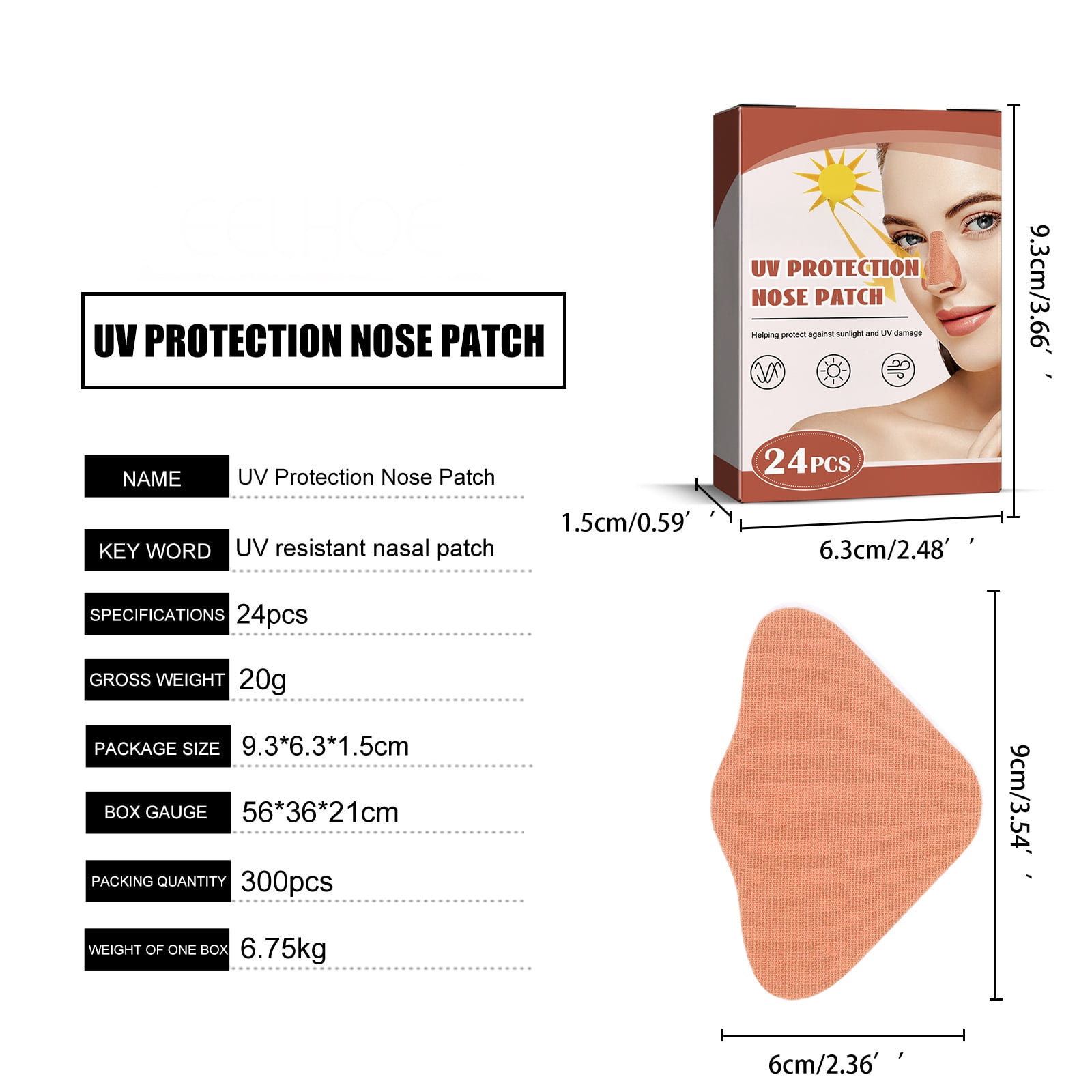 Alvantor Sun Protection Nose Patches, Breathable UV Strips for Outdoor Sports Hiking Running Cycling Fishing Summer, 24pcs