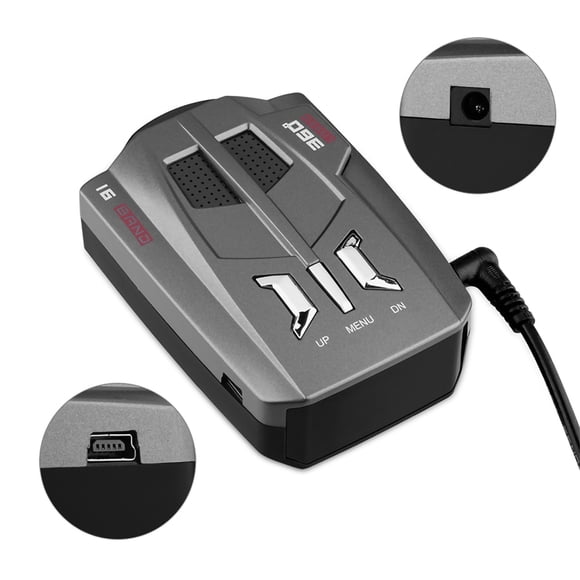 Detector de radar para automóvil, Detector de radar para automóvil 360 Velocímetro de radar para automóvil Detector electrónico de perros para automóvil Excelencia verdadera Jadeshay A