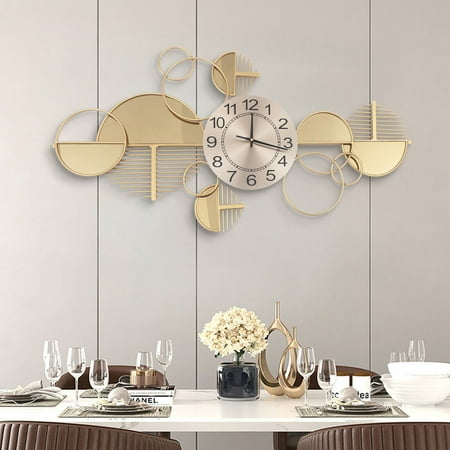 Large Luxury Gold Wall Clock Nordic Style Metal Clocks Home Living Room Decor for Studies, Living Rooms