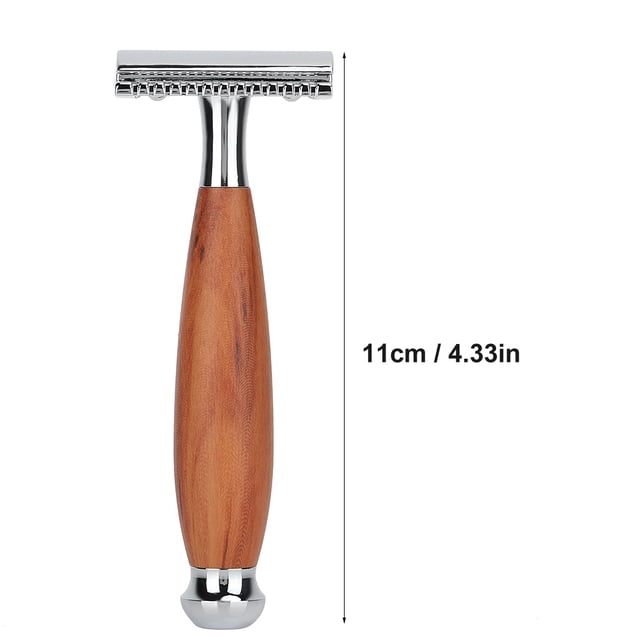 Men's Classic Double Safety Shaving , Wood Handle , Detachable Safe Closed Head, Fits Different Face Features
