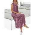 thumbnail image 5 of EZI Nightgowns for Women - Soft & Breathable Satin Night Gowns for Adult Women - Medium to Plus Size Womens Sleep Shirts - Long Mid-Length Nightgown, 5 of 9
