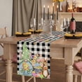 thumbnail image 2 of Table Runners 120 Inches Long Dress Scarves, Easter Gnomes Farmhouse Coffee/Dining/Kitchen Table Runner for Living Room, Spring Watercolor Bunny Tulip Black Plaid 13x120 Inch, 2 of 9