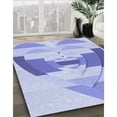 thumbnail image 3 of Ahgly Company Machine Washable Indoor Square Transitional Heavenly Blue Area Rugs, 7' Square, 3 of 7