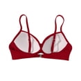 thumbnail image 5 of Women's Twist Front V Neck Bikini Top Padded Adjustable Spaghetti Straps Bathing Suit Tops Only Wine XL, 5 of 5
