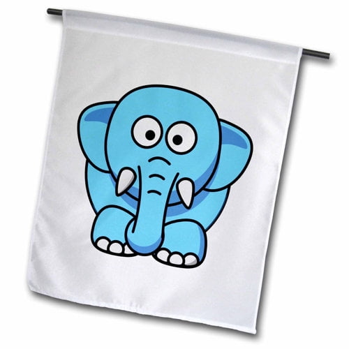 3dRose, Cute Blue Baby Elephant, 12 x 18 inch Garden Flag