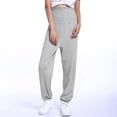 thumbnail image 2 of Pantalones nuevos de mujer de color liso, cintura alta y pierna ancha, con bolsillos profundos, para un uso versátil., 2 of 6