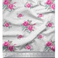 thumbnail image 1 of Soimoi Poly Georgette Fabric Swirl,Leaves & Rose Floral Fabric Prints By Yard 52 Inch Wide, 1 of 1