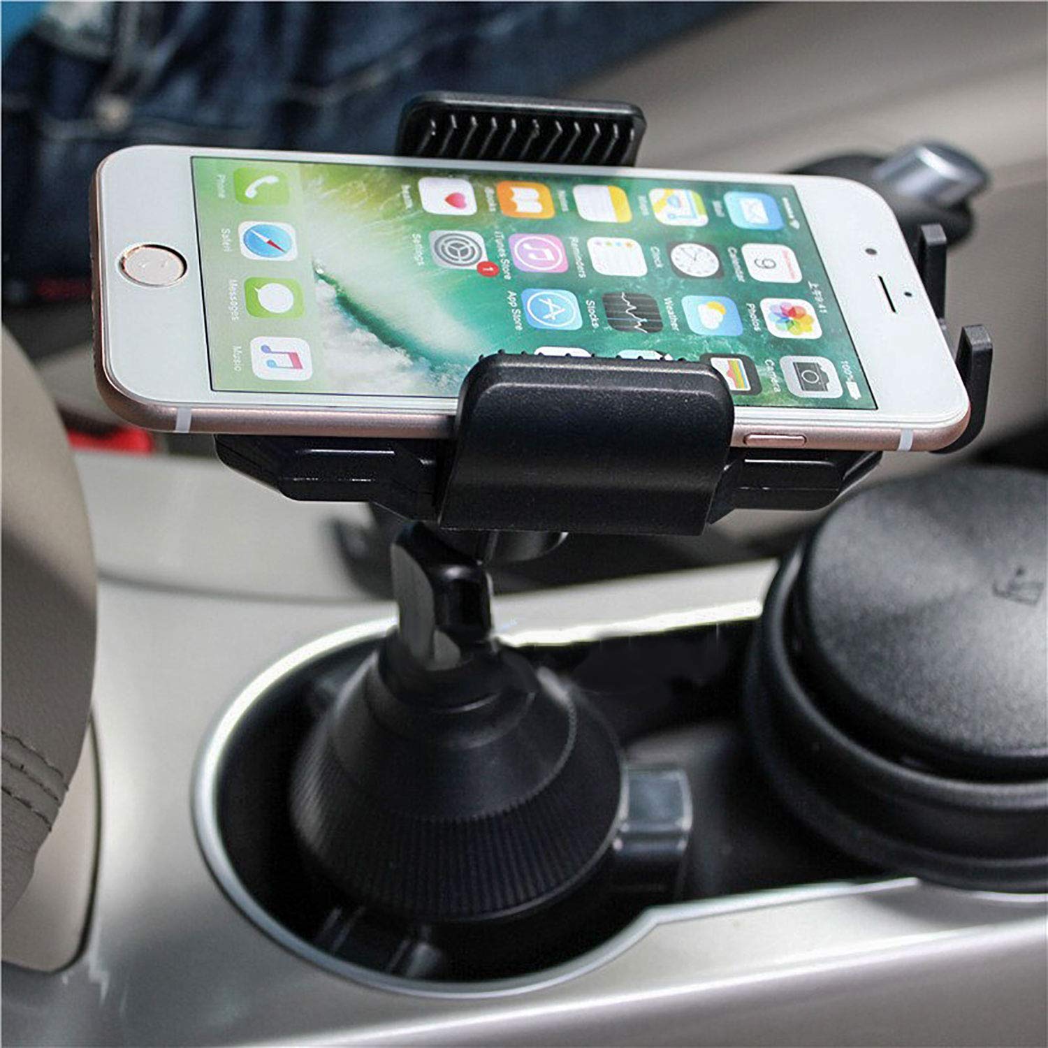 Cup Holder Phone Mount for Car Universal Adjustable Car Mount for iPhone 11 Pro Max/11 Pro/11/Xs/Max/X/XR/8/8/7/6 Plus,Note 10/Note 10+/Note 9/ S10+/ S10/ S9/ S9+/ S8 - image 3 of 6