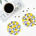 thumbnail image 4 of Naloa Tropical Lemon Leather Coasters for Drinks, Durable Drink Coasters 4 Set for Tabletop Protection, Luxurious Home Décor and Housewarming Gift ( {designName})Octagon, 4 of 6