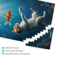 thumbnail image 3 of 500 Piece Kitten And Goldfish Underwater Jigsaw Puzzle For Adults Challenging & Relaxing Brain Teaser Unique Artwork Home Decor Fun Activity & Great Gift Idea, 3 of 7