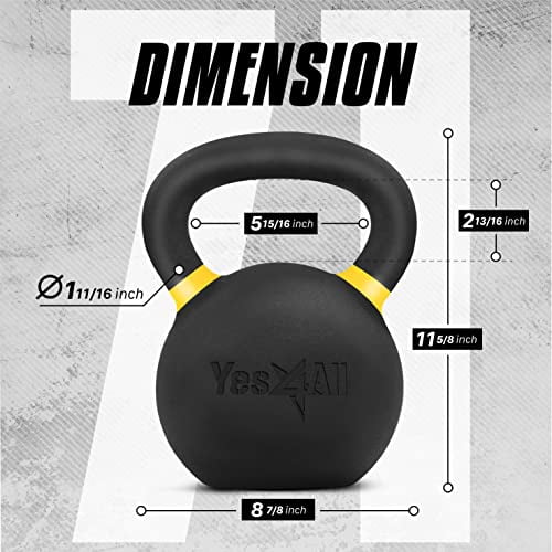 Yes4All 32kg / 71lb Powder Coated Kettlebell, Single - Walmart.com