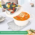 thumbnail image 3 of Yayeee Pot Holders Kitchen Heat Resistant with Pocket 7"x9.8" Cotton Oven Cooking Hot Pads, Red Geometric, 3 of 7