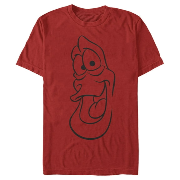 Men's The Little Mermaid Sebastian Face Outline  Graphic Tee Red Small