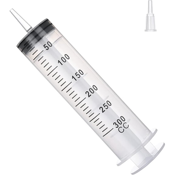 1000mL Syringe for Liquid, Large Plastic Syringe with Tip Adapter, Individual Sterile Sealed for Scientific Dispensing, Paint, Watering, Oil