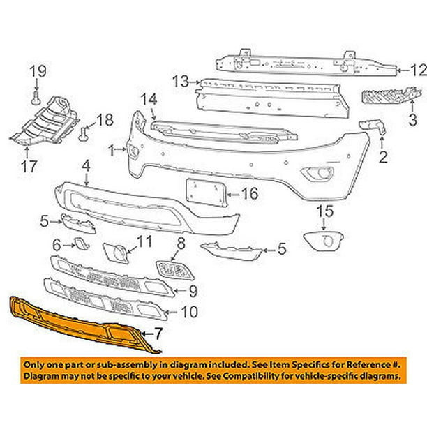 Jeep CHRYSLER OEM 1415 Grand Cherokee Front BumperApplique 5RG10TZZAA
