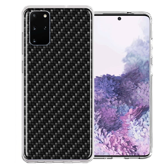 MUNDAZE For Samsung Galaxy S20 Plus Carbon Fiber Look Double Layer Phone Case Cover