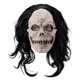 thumbnail image 1 of Casco de látex con forma de calavera con pelo para el carnaval de Halloween, 1 of 2